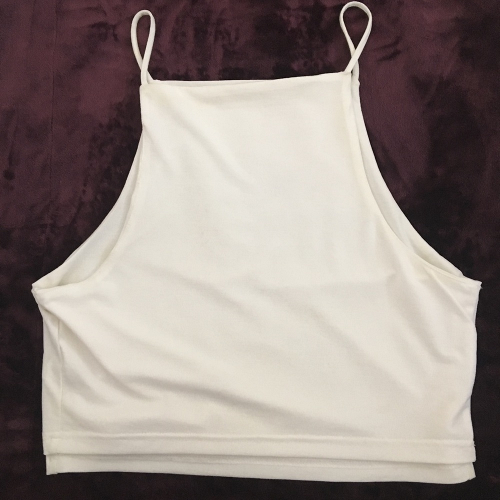 white crop top